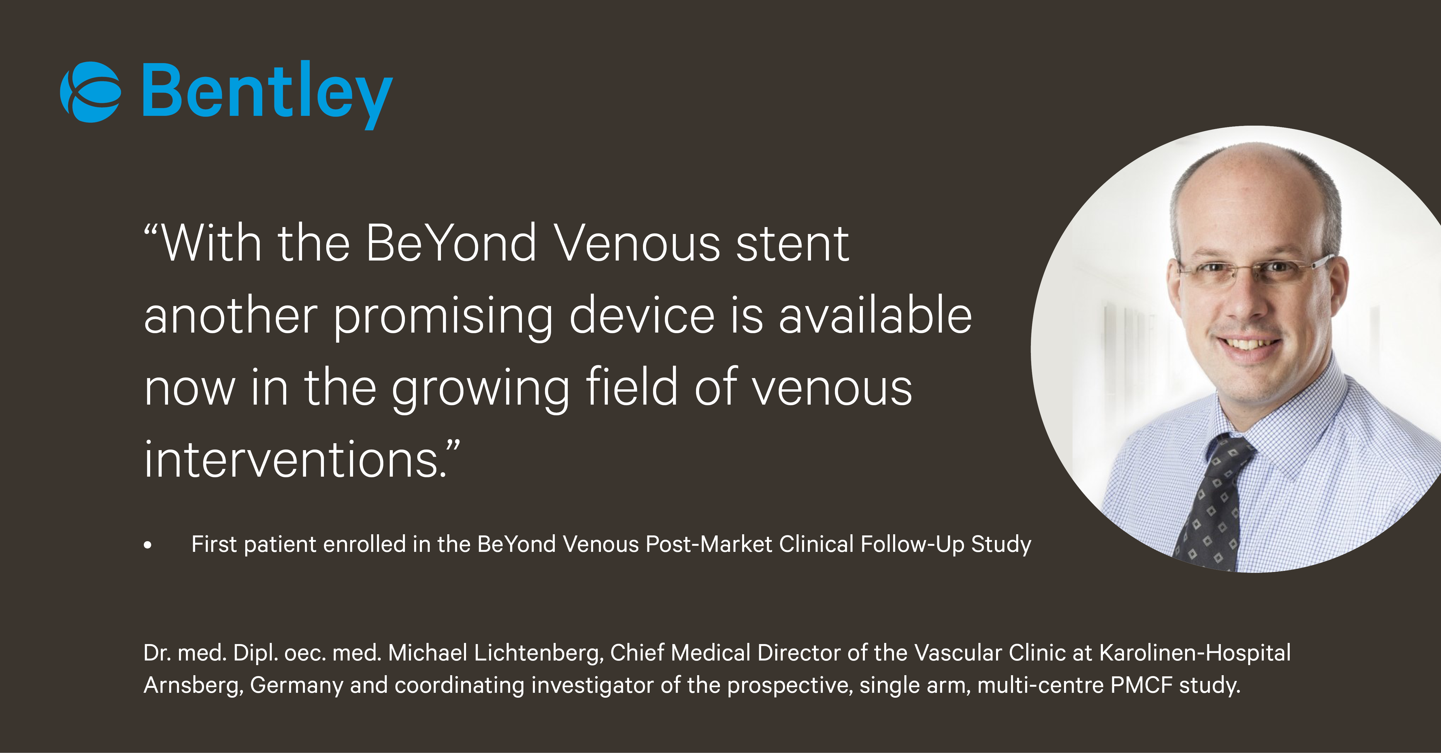First patient enrolled in Post-Market Clinical Follow-Up study for the BeYond Venous Self-Expanding Stent System